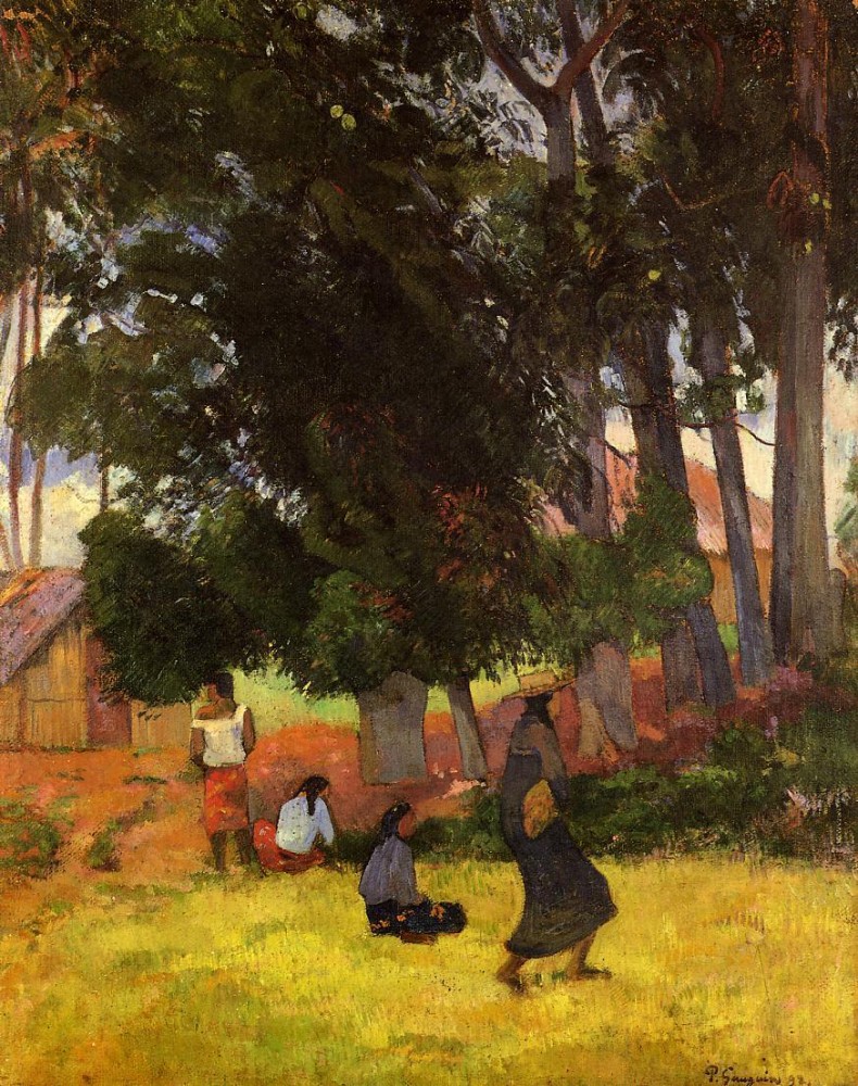 Tahitian Village by Eugène Henri Paul Gauguin