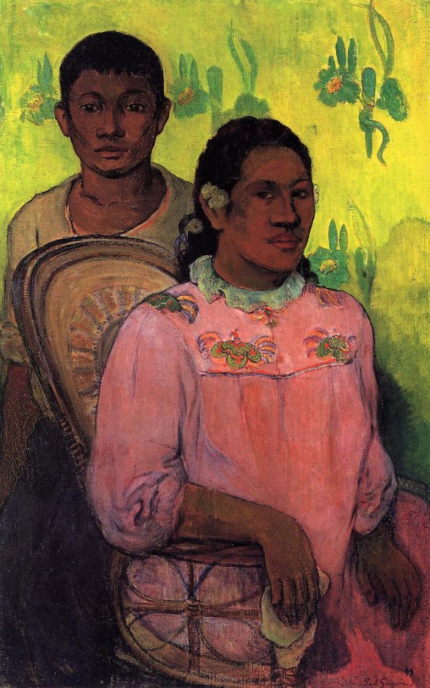 Tahitian Woman And Boy by Eugène Henri Paul Gauguin