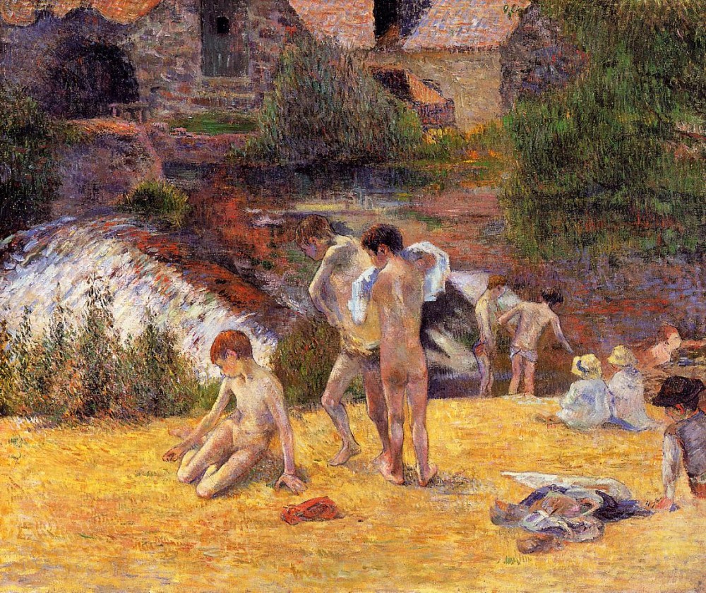 The Moulin Du Bois D'Amour Bathing Place by Eugène Henri Paul Gauguin