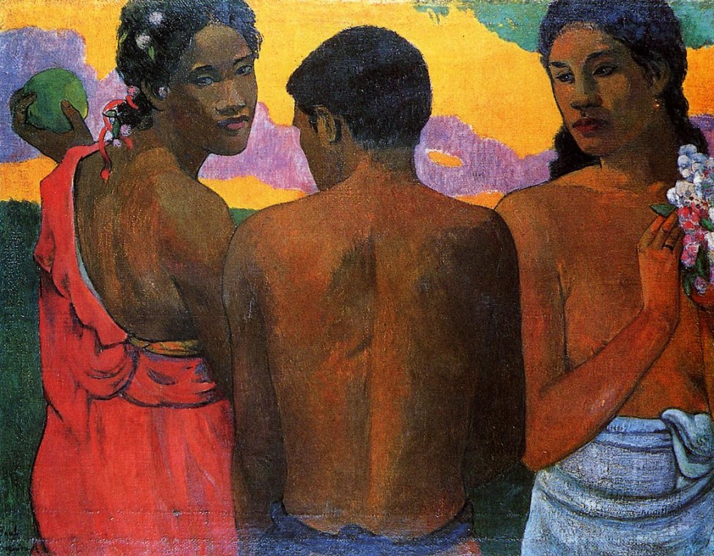 Three Tahitians by Eugène Henri Paul Gauguin