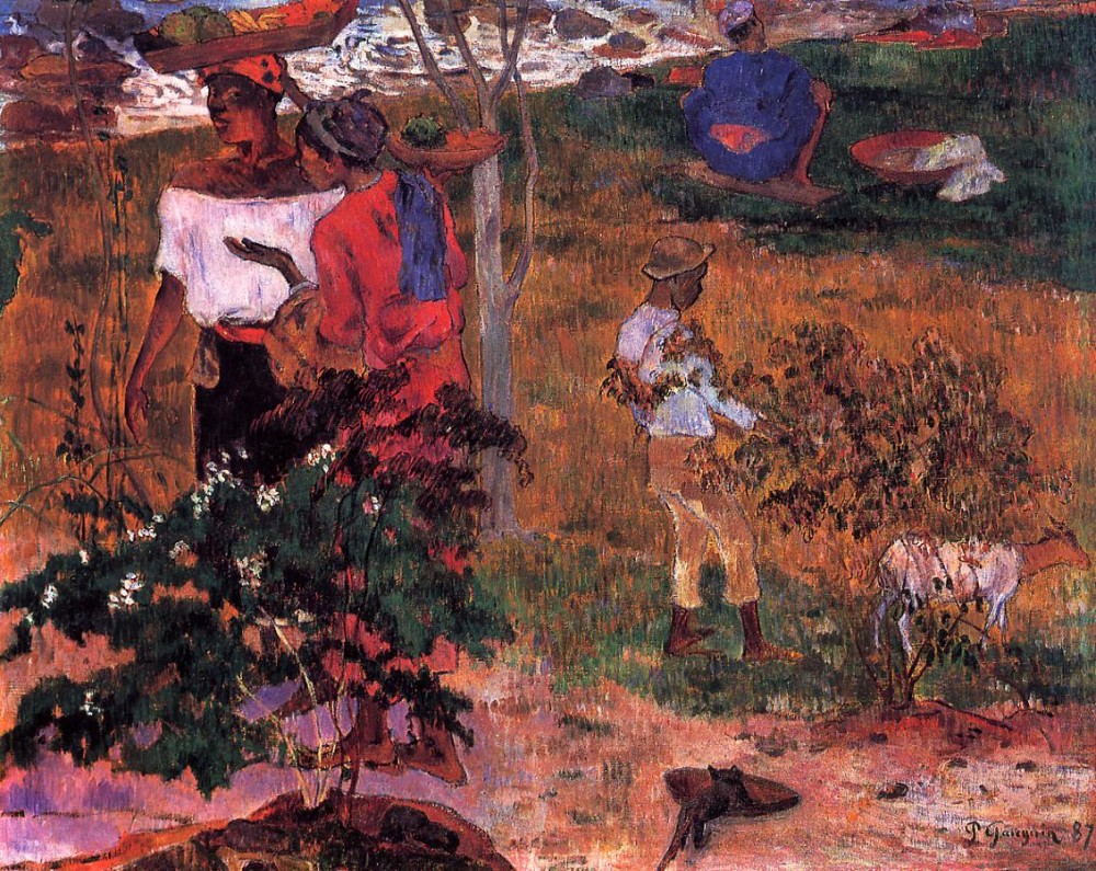 Tropical Conversation by Eugène Henri Paul Gauguin