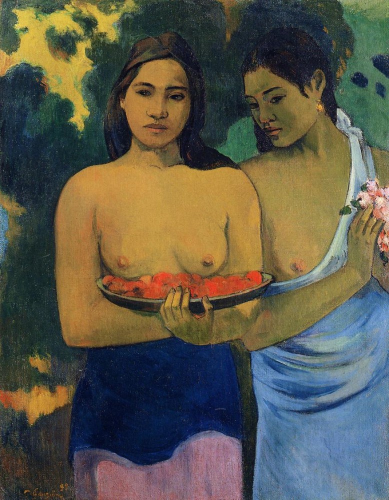 Two Tahitian Women by Eugène Henri Paul Gauguin