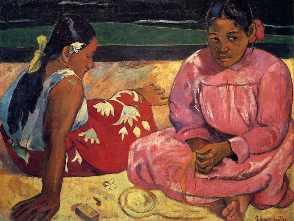 Two Women On The Beach by Eugène Henri Paul Gauguin