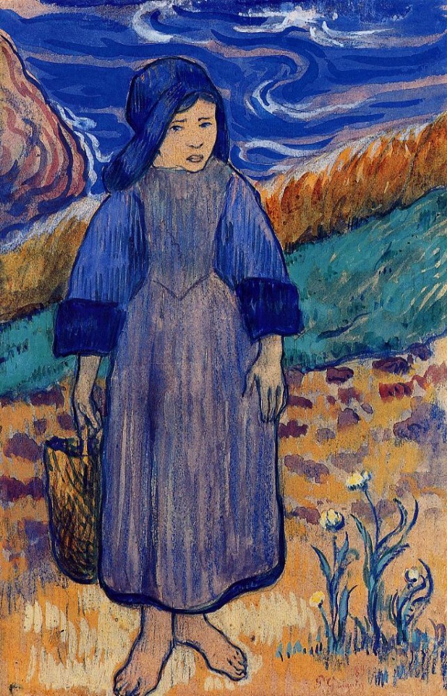 Young Breton By The Sea by Eugène Henri Paul Gauguin