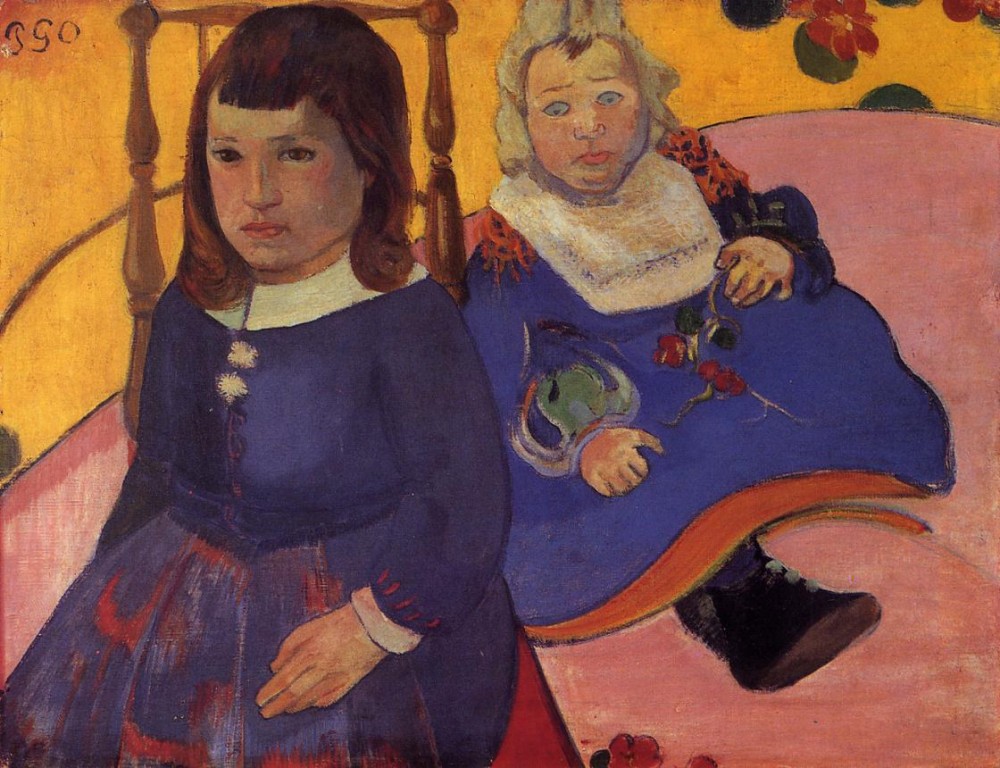 Portrait Of Two Children by Eugène Henri Paul Gauguin