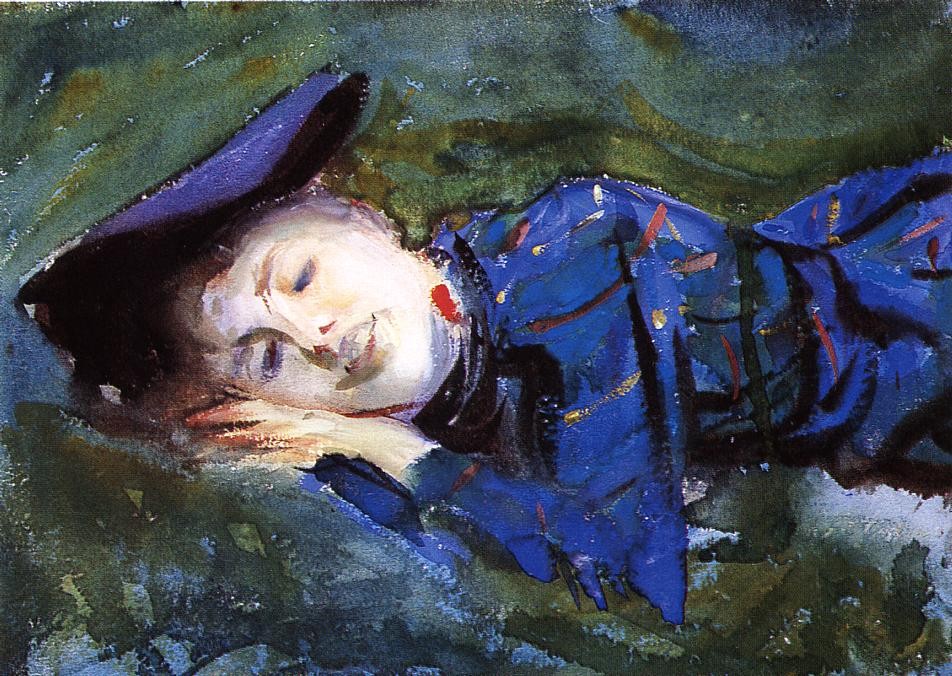 Violet Resting on the Grass by John Singer Sargent