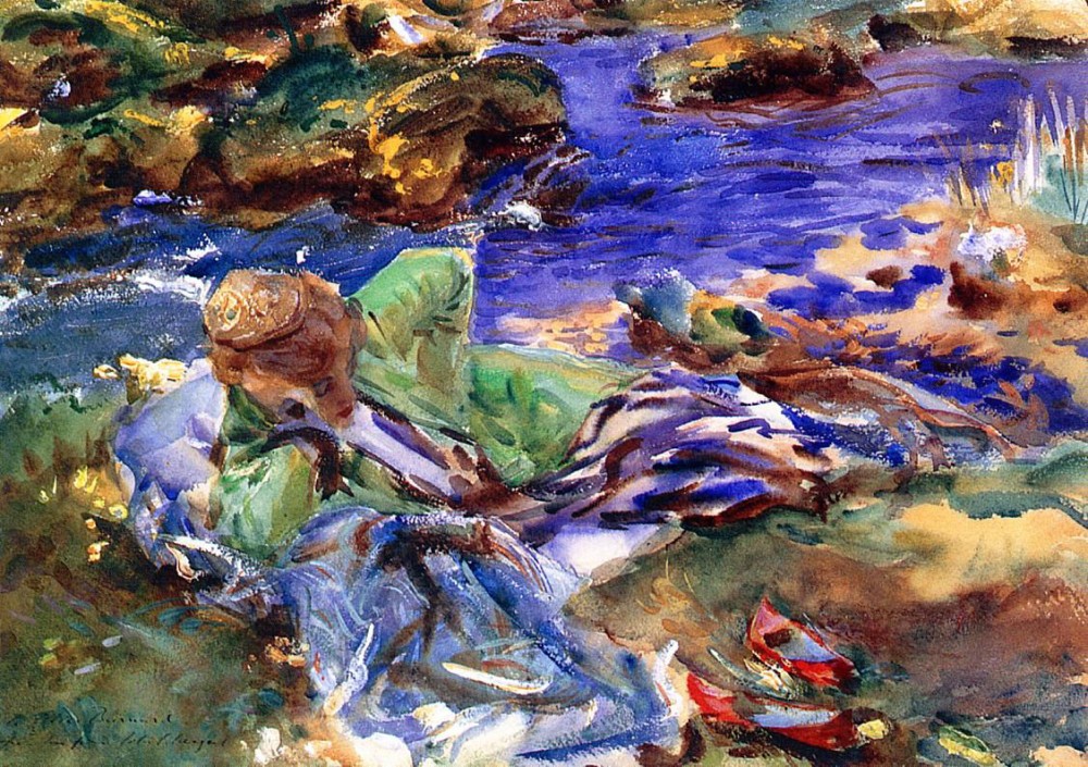 Woman in a Turkish Costume (A Turkish Woman by a Stream) by John Singer Sargent