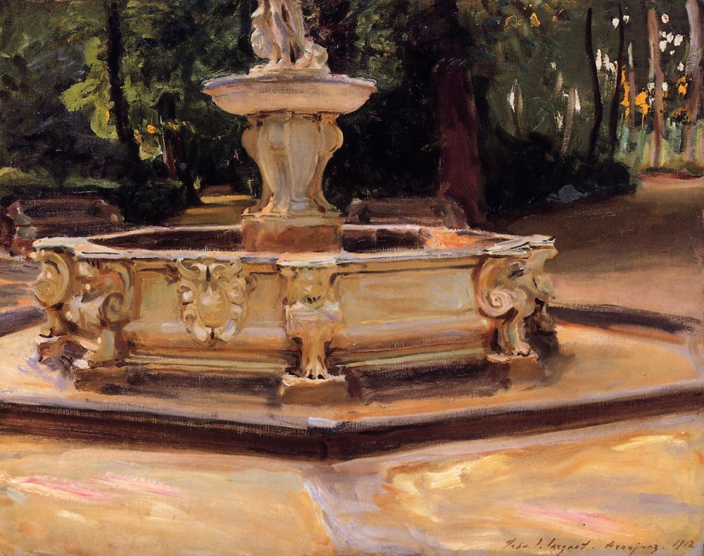 A Marble fountain at Aranjuez Spain by John Singer Sargent