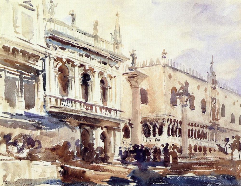 The Piazzetta and the Doge-s Palace by John Singer Sargent