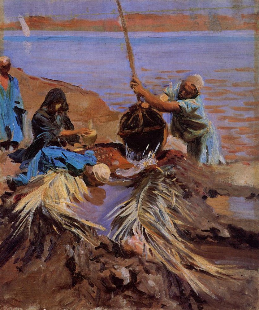Egyptians Raising Water from the Nile by John Singer Sargent