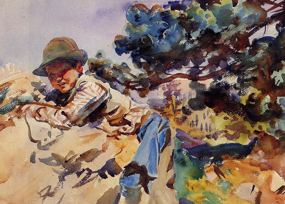 Boy on a Rock by John Singer Sargent