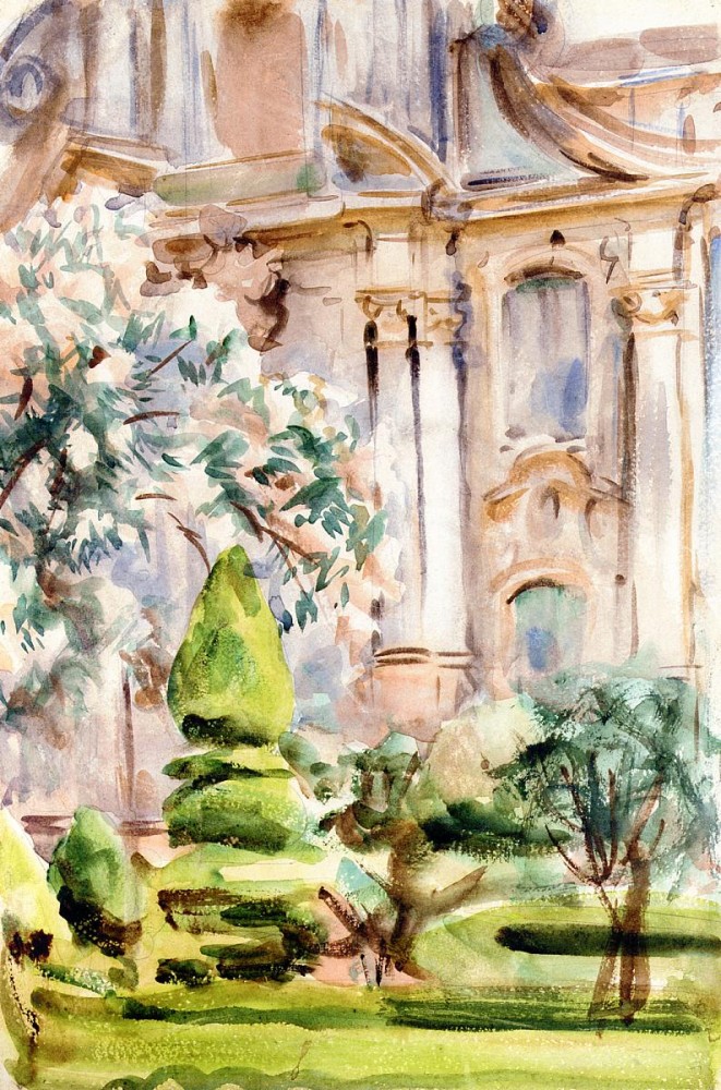 A Palace and Gardens Spain by John Singer Sargent