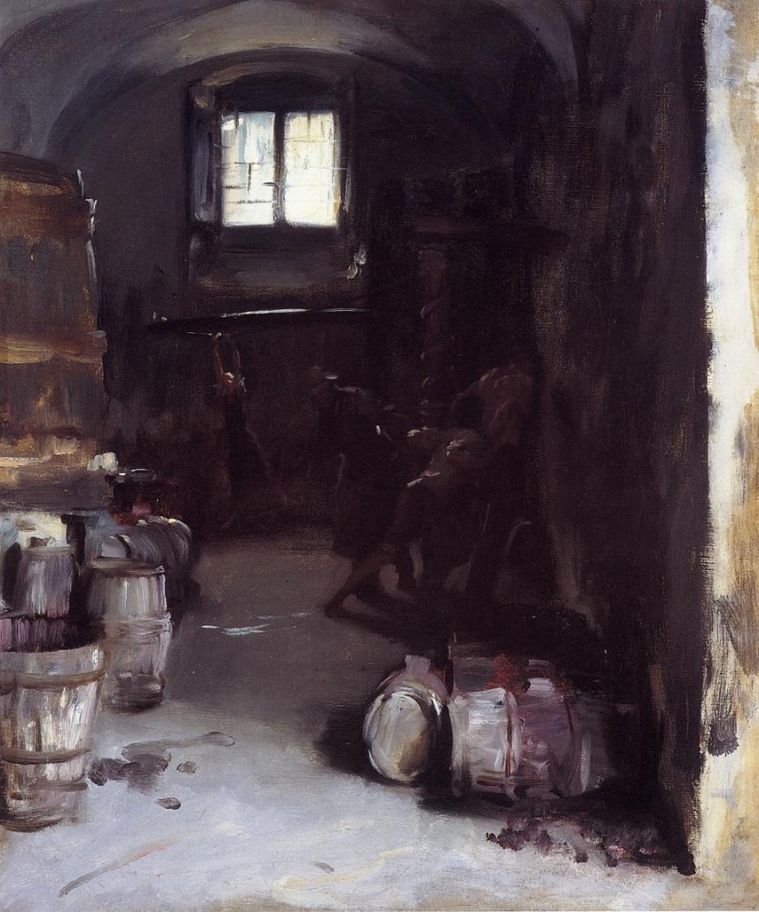 Pressing the Grapes Florentine Wine Cellar by John Singer Sargent