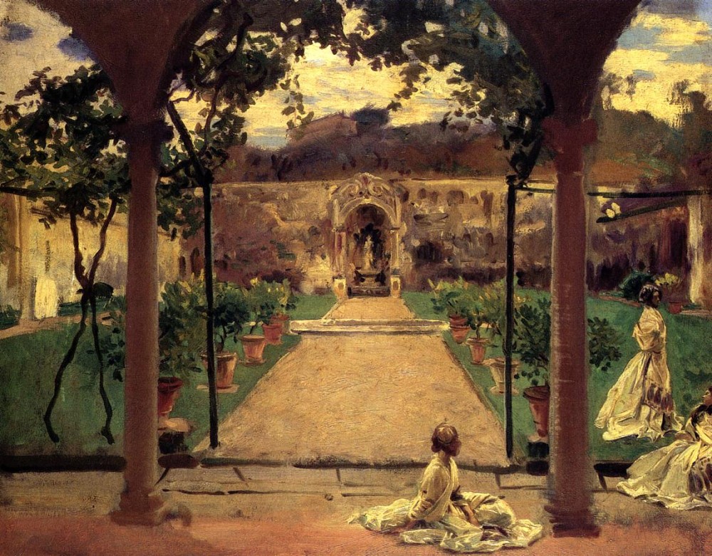 At Torre Galli Ladies in a Garden by John Singer Sargent