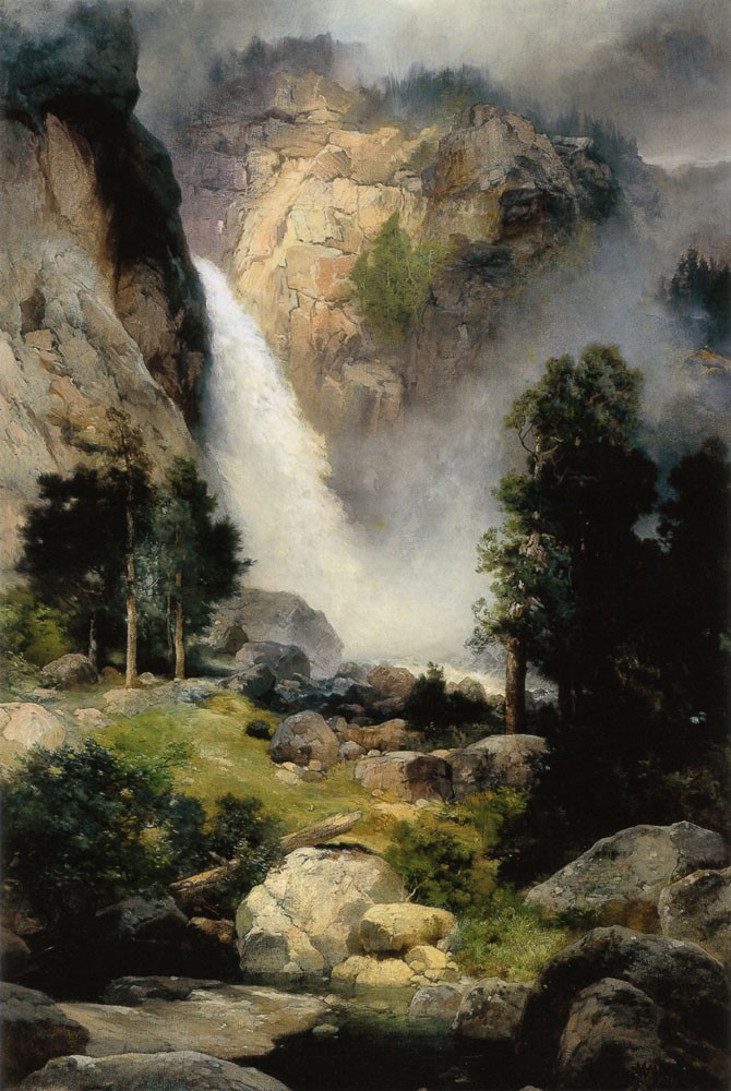 Cascade Falls Yosemite by Albert Bierstadt