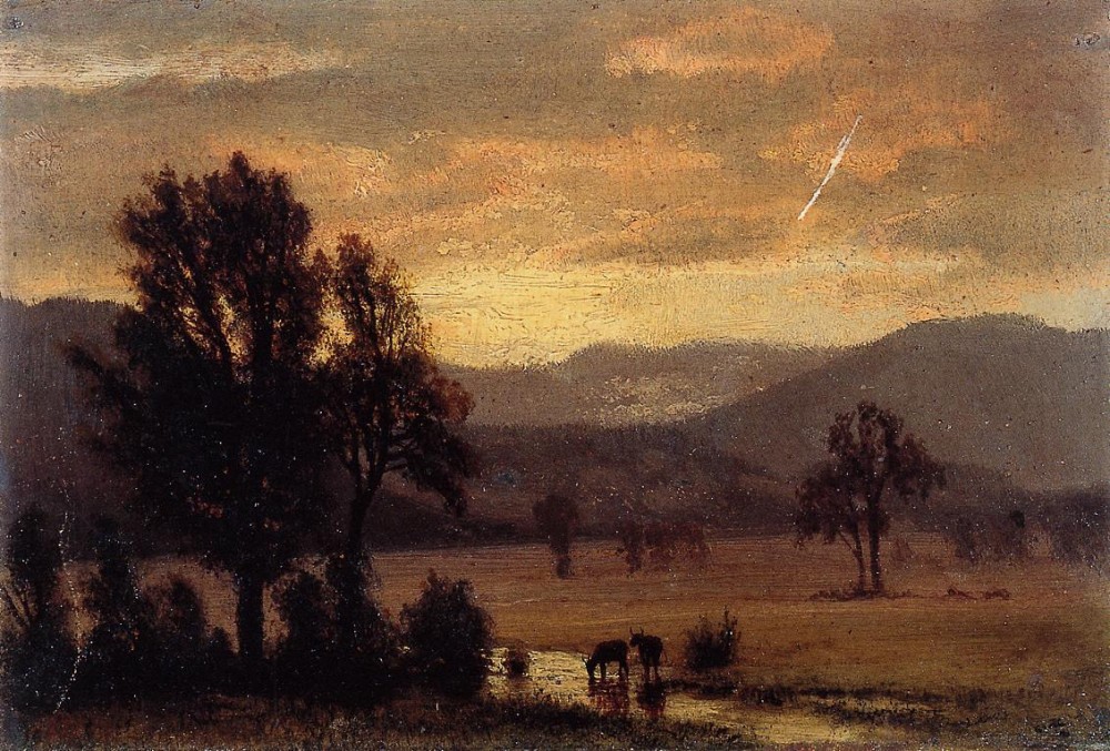 Landscape with Cattle by Albert Bierstadt