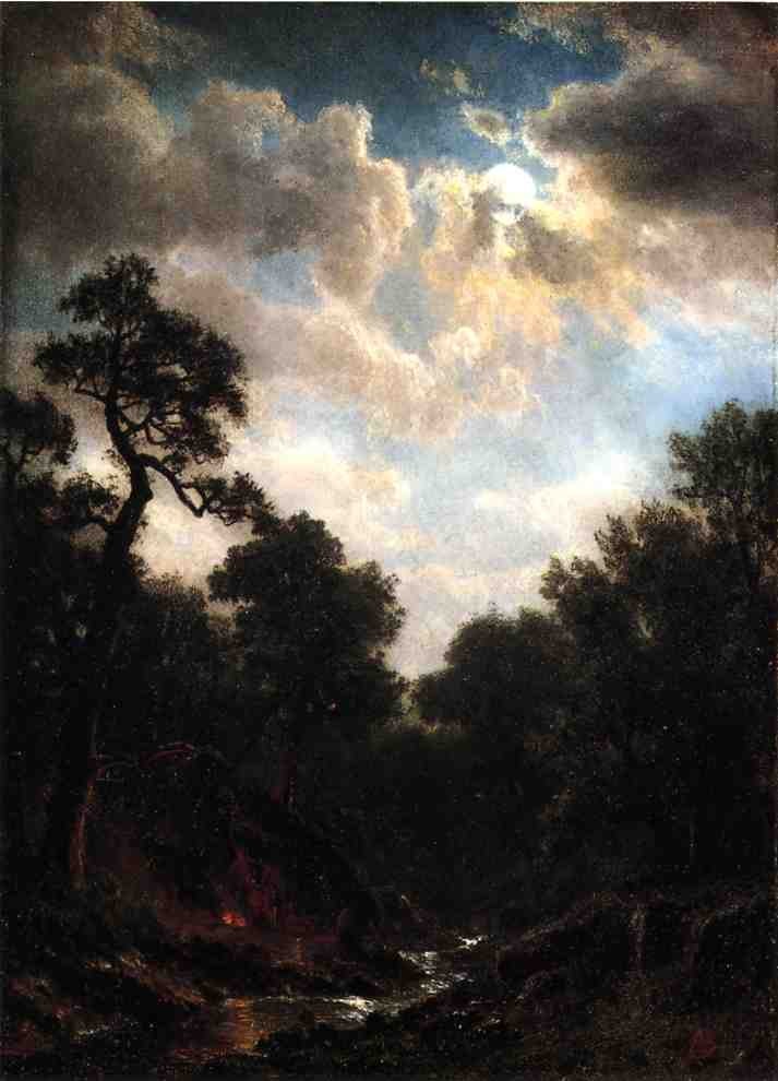 Moonlit Landscape by Albert Bierstadt