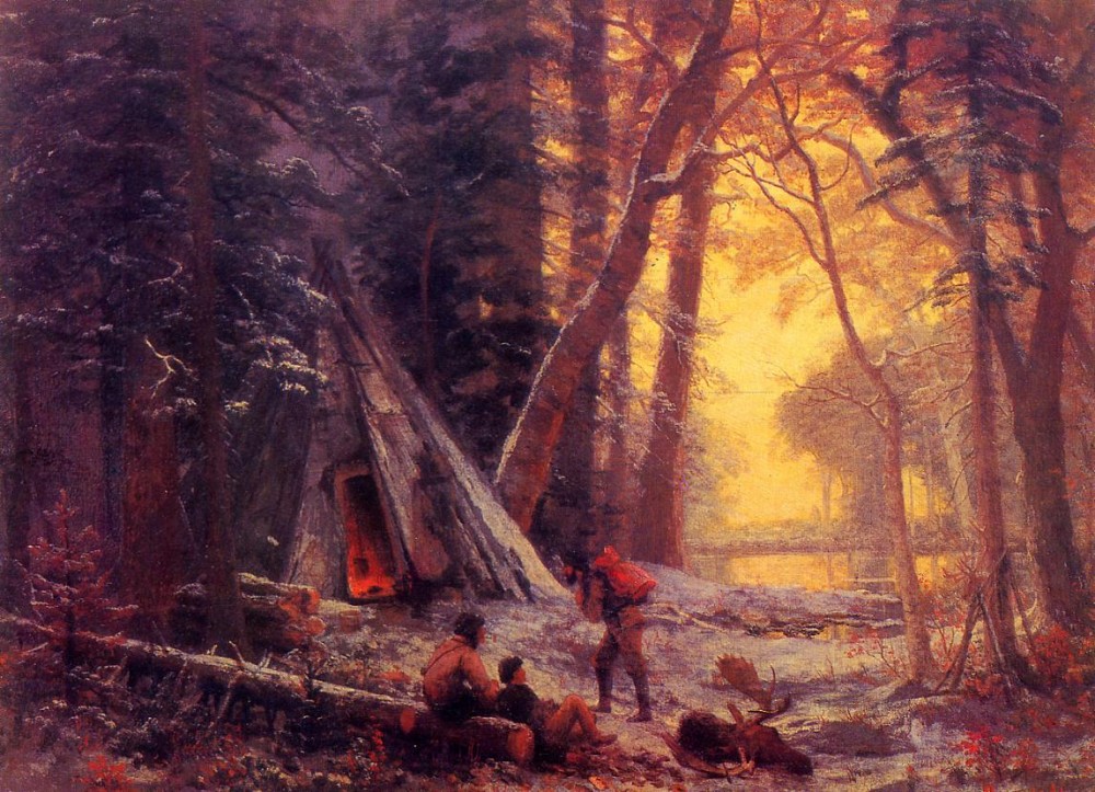 Moose Hunters- Camp by Albert Bierstadt
