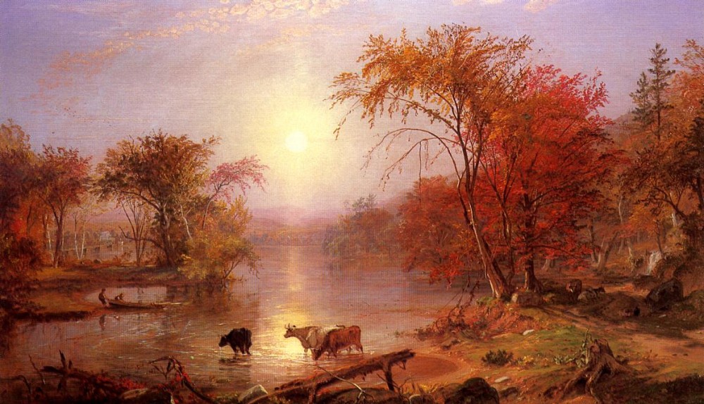 Indian Summer Hudson River by Albert Bierstadt
