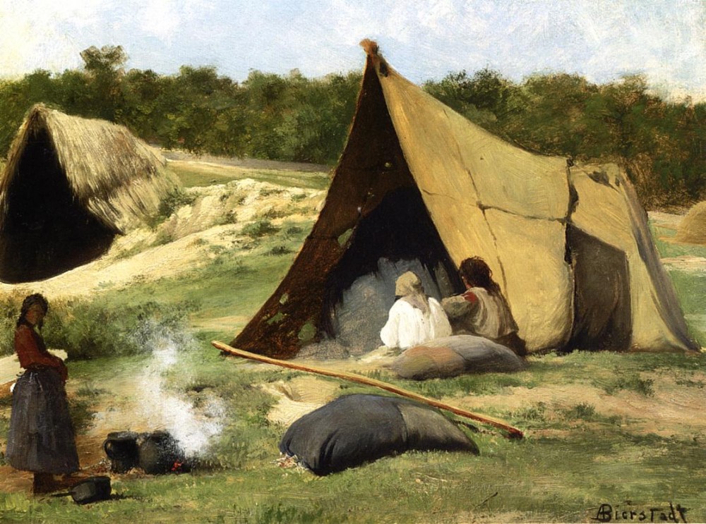 Indian Camp by Albert Bierstadt
