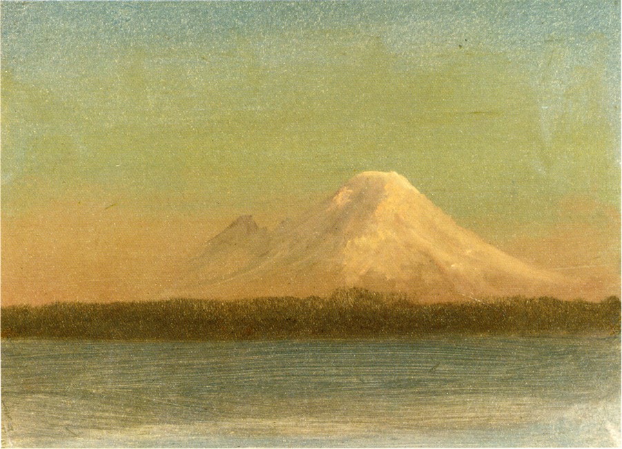 Snow Capped Moutain at Twilight by Albert Bierstadt