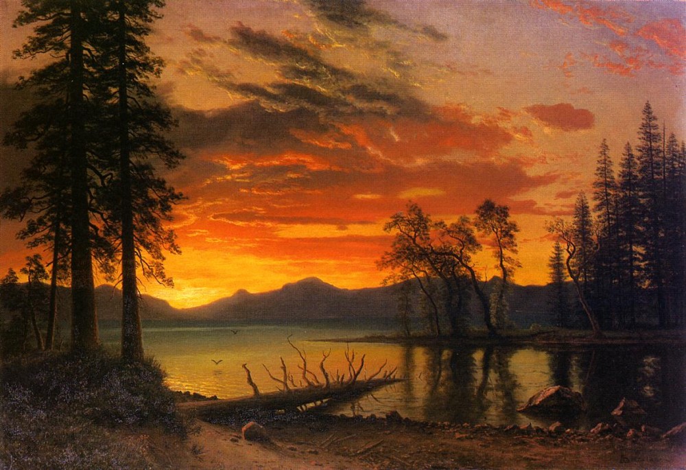 Sunset Over the River by Albert Bierstadt