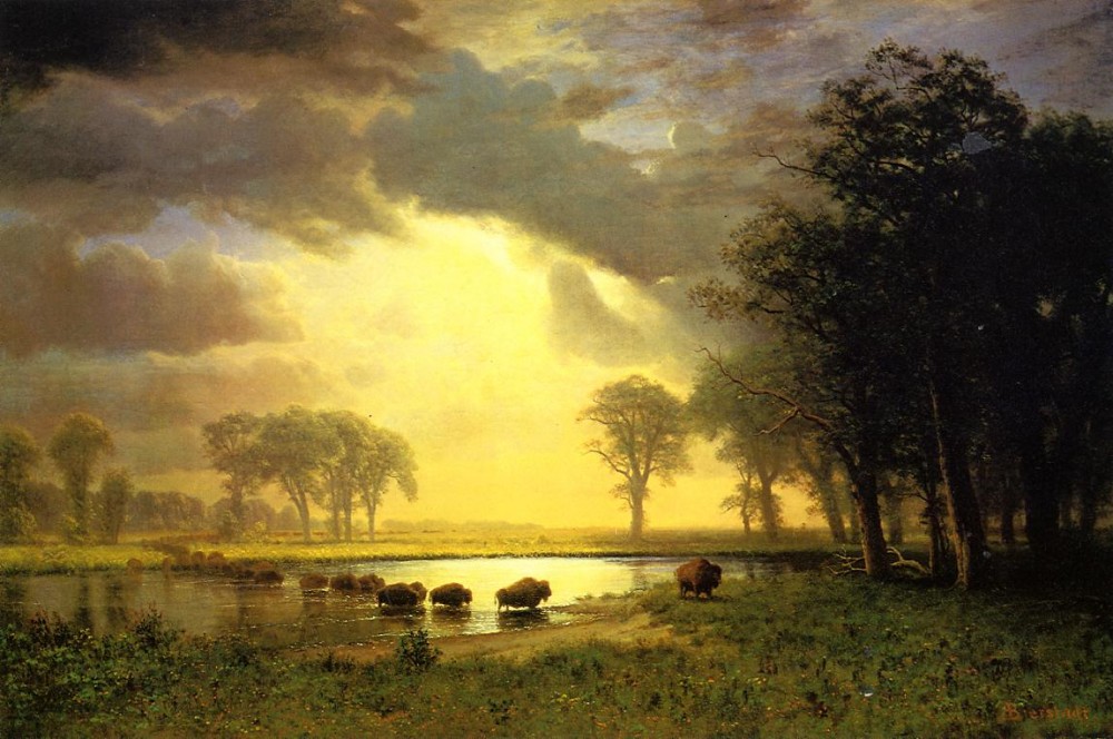 The Buffalo Trail by Albert Bierstadt