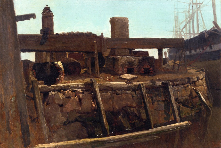 Wharf Scene by Albert Bierstadt