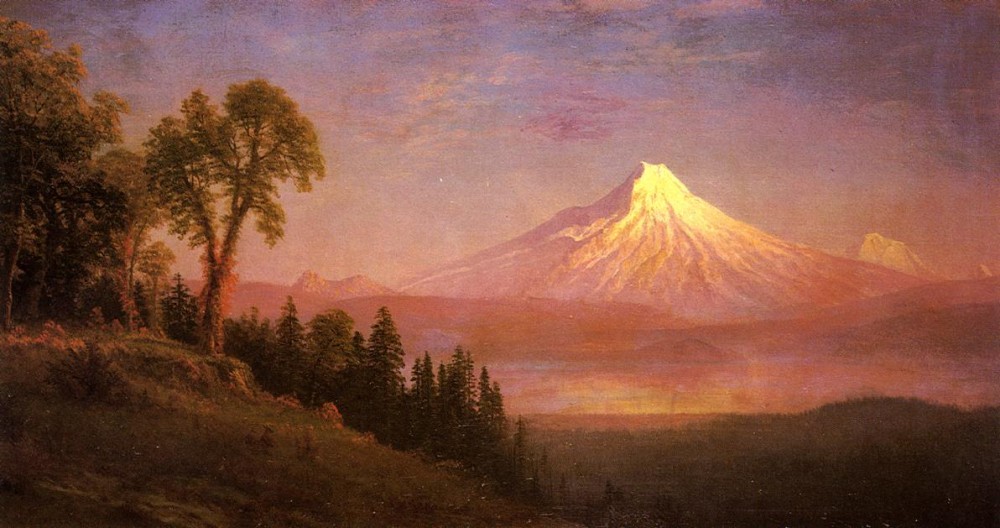 Mount St. Helens Columbia River Oregon by Albert Bierstadt