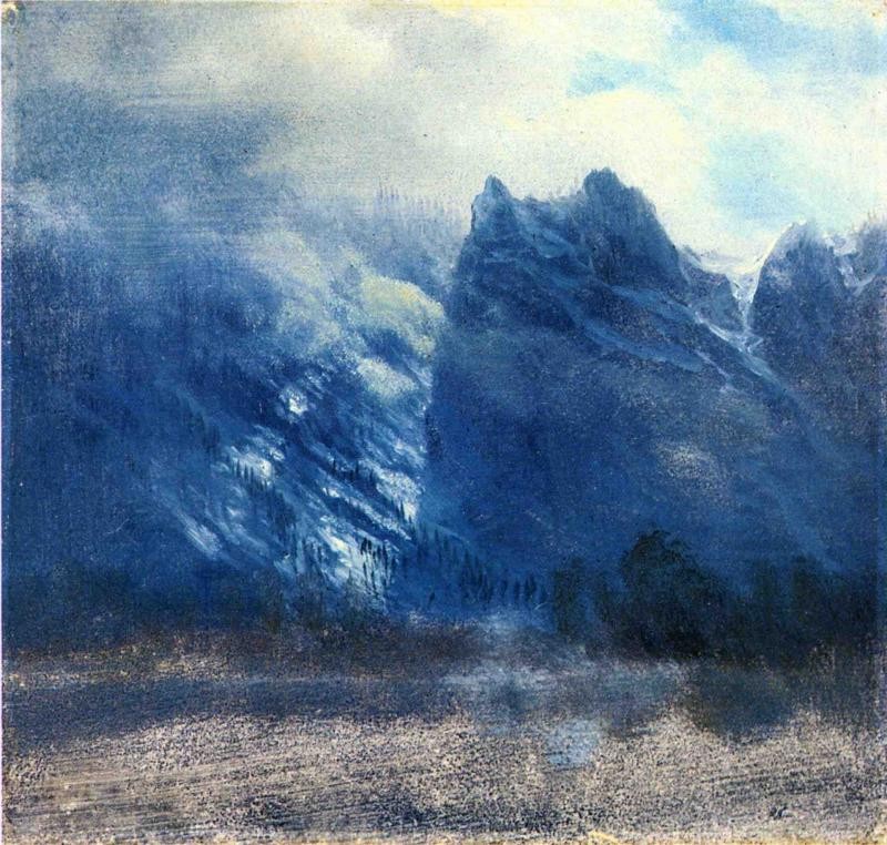 Yosemite Valley Twin Peaks by Albert Bierstadt