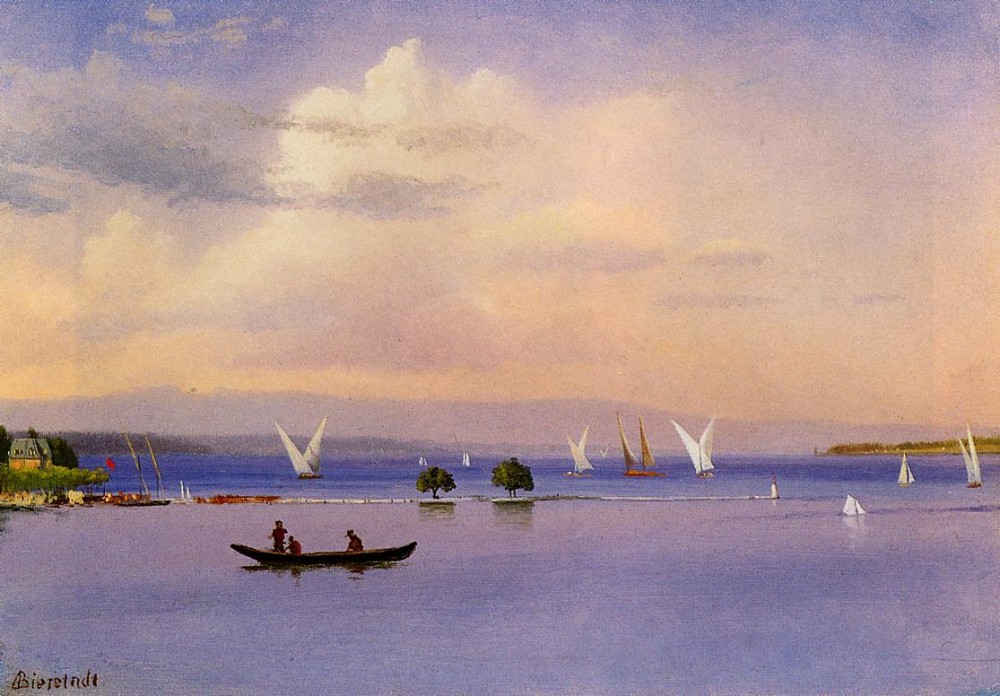 On the Lake by Albert Bierstadt