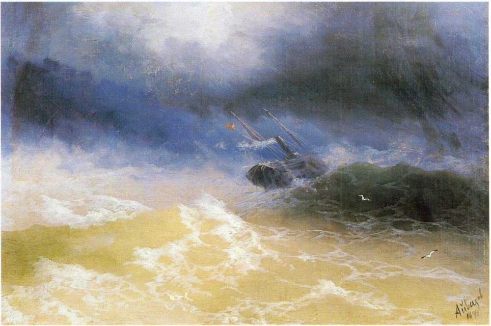Hurricane On A Sea by Ivan Konstantinovich Aivazovsky