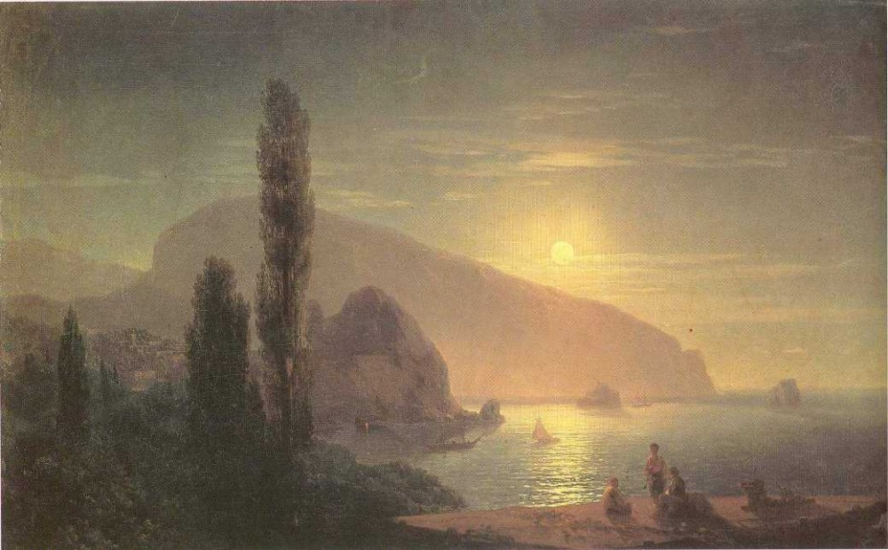 Night At Crimea, View On Aiudag by Ivan Konstantinovich Aivazovsky