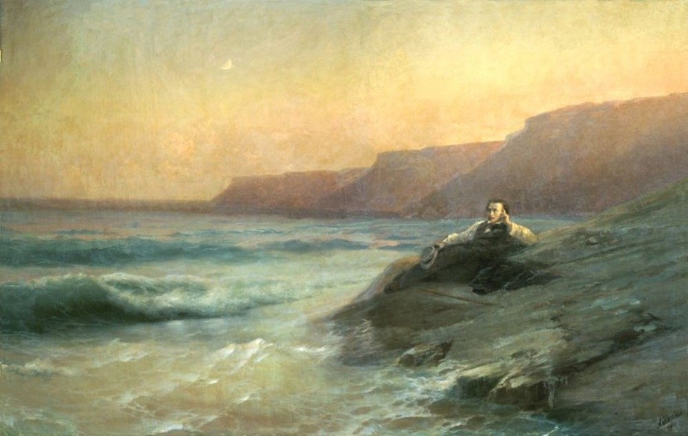 Pushkin On Coast Of Black Sea by Ivan Konstantinovich Aivazovsky