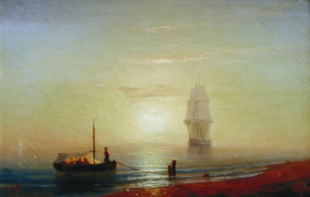 Sunset On A Sea by Ivan Konstantinovich Aivazovsky