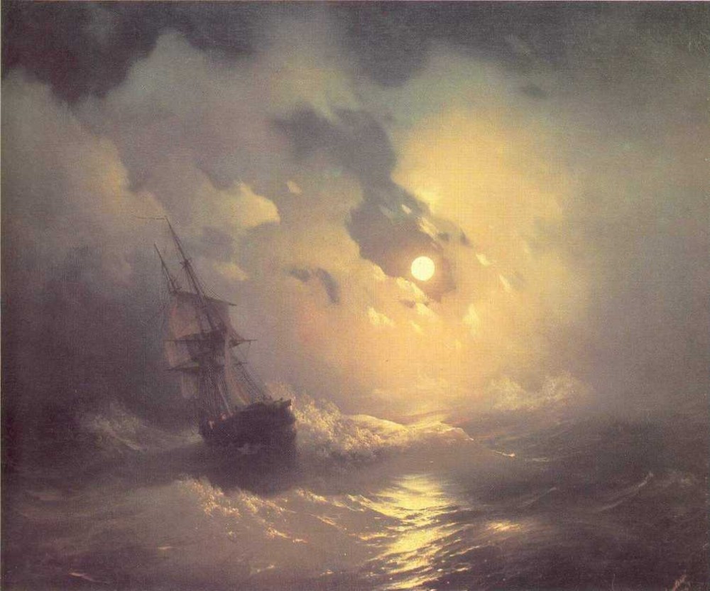 Tempest On The Sea At Night by Ivan Konstantinovich Aivazovsky