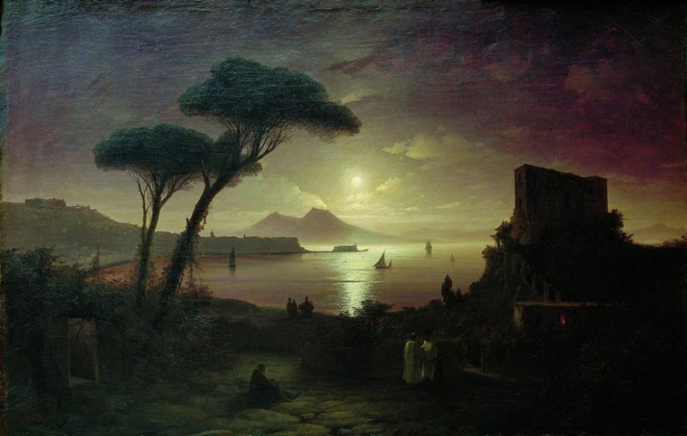 The Bay Of Naples At Moonlit Night by Ivan Konstantinovich Aivazovsky