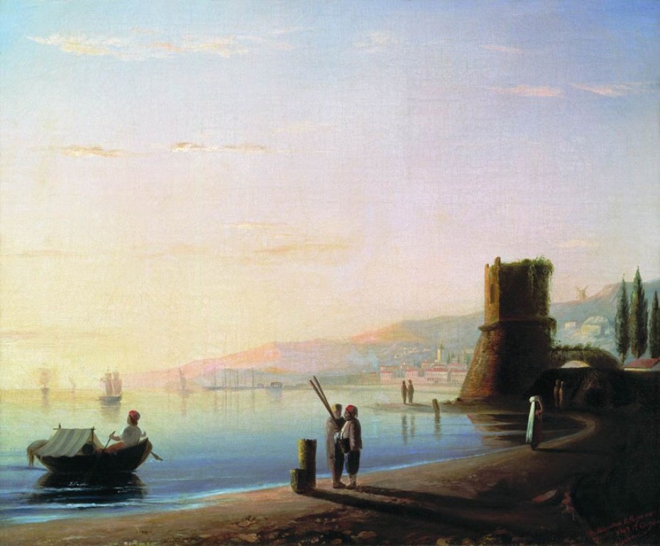 The Pier In Feodosia by Ivan Konstantinovich Aivazovsky