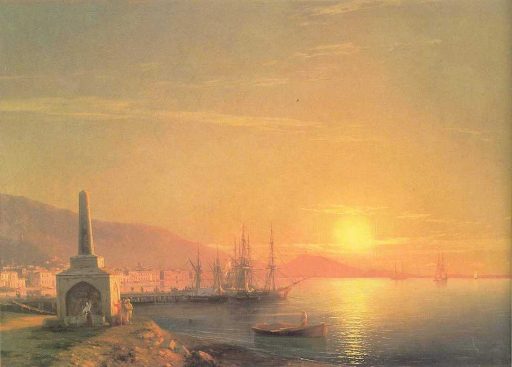 The Sunrize In Feodosiya by Ivan Konstantinovich Aivazovsky