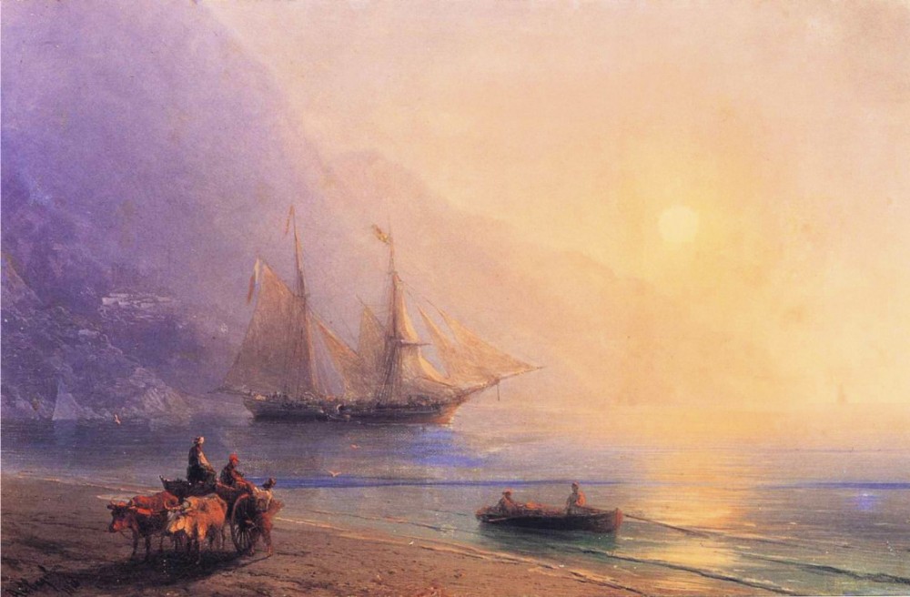 Loading Provisions Off The Crimean Coast by Ivan Konstantinovich Aivazovsky