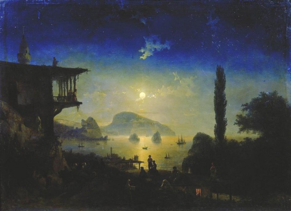 Moonlit Night On The Crimea, Gurzuf by Ivan Konstantinovich Aivazovsky