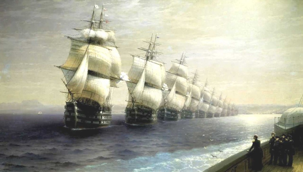 Parade Of The Black Sea Fleet in 1849 by Ivan Konstantinovich Aivazovsky