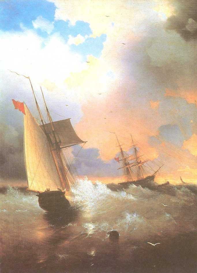Sailing Ship by Ivan Konstantinovich Aivazovsky