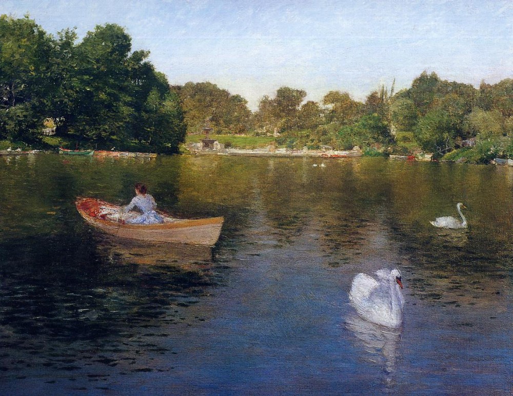 On the Lake Central Park 2 by William Merritt Chase