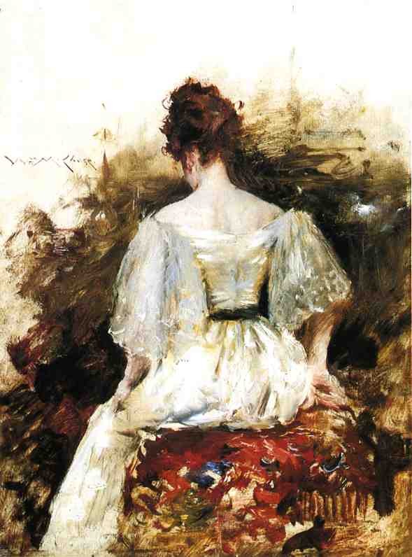 Portrait of a Woman The White Dress by William Merritt Chase