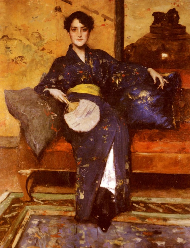 The Blue Kimono by William Merritt Chase