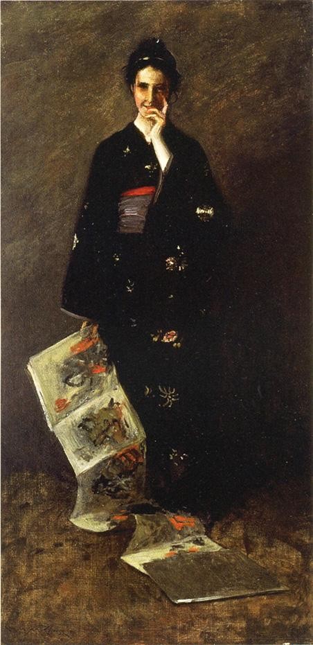 The Japanese Book by William Merritt Chase