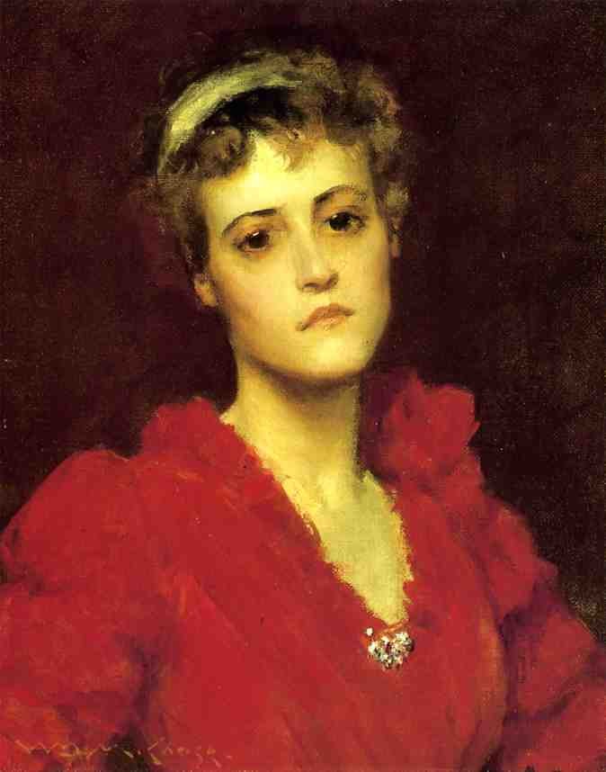 The Red Gown by William Merritt Chase