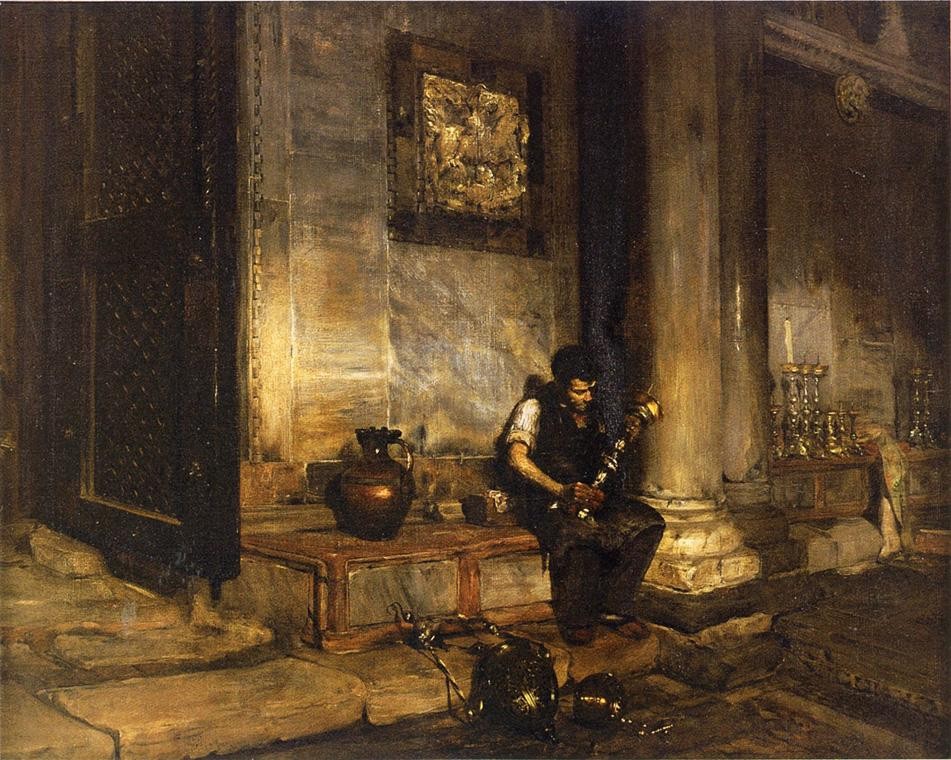 Interior of the Baptistry at St. Marks by William Merritt Chase
