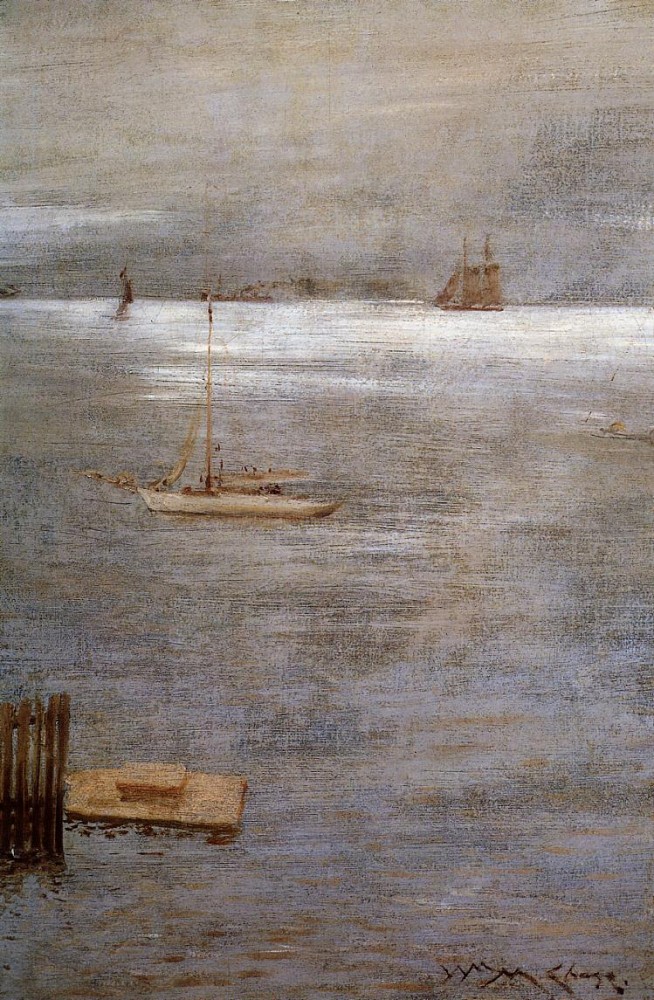 Sailboat at Anchor by William Merritt Chase